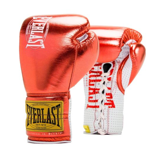 Everlast Gants De Combat Pro Fight 1910 Rouge Cuir Véritable