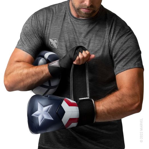 Hayabusa Marvel Captain America sam Wilson Boxing Gloves Silver Unisex Synthetic Leather