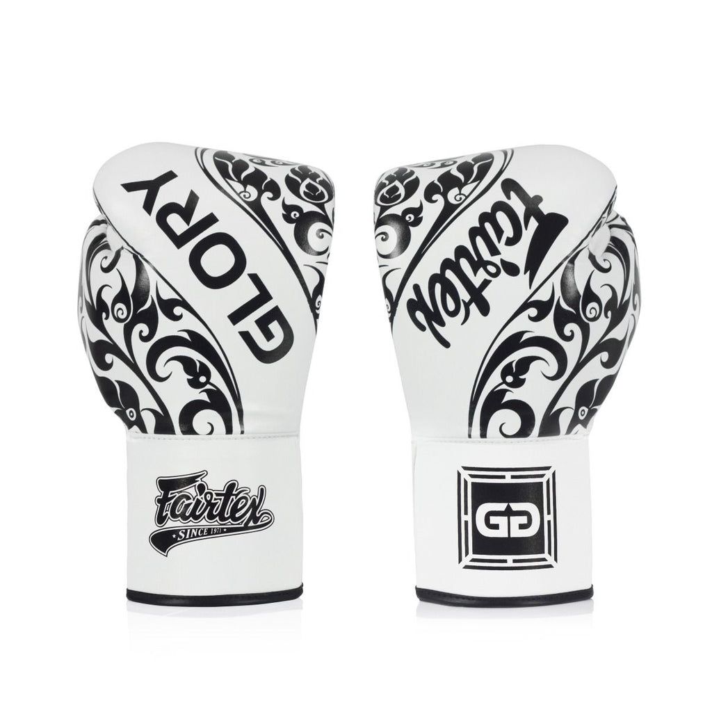 Fairtex Bglg2 X Glory Limited Edition Gloves - Lace Up | White